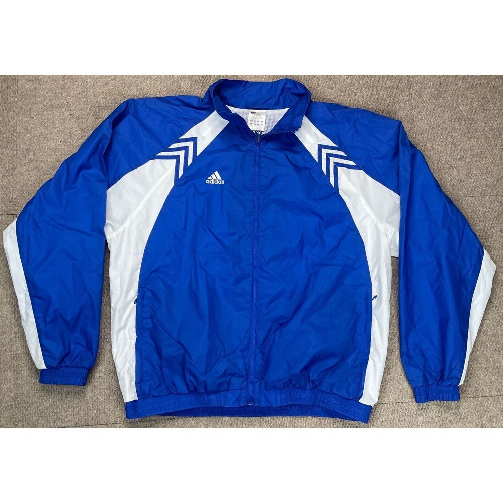 Adidas Men's Full Zip Mesh Lined Track Windbreaker Jacket Size XL
